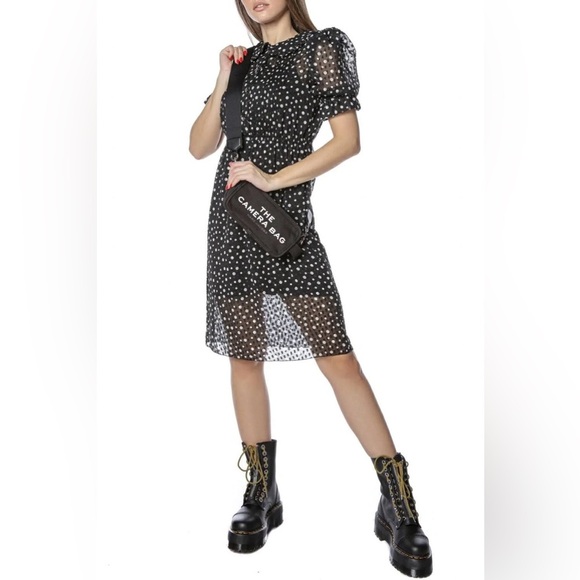 Marc Jacobs The Kat Dress Polka Dot Size 0 Peter Pan Collar Black & White - Picture 11 of 14